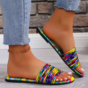 Spring Slippers Women's Rainbow Flat Sandals - Luxury Fashion London