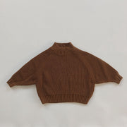 Children's Padded Pullover Sweater Retro Thick Line Half High Neck Sweater For Boys And Girls - Luxury Fashion London