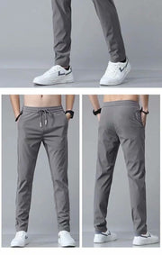 Drawstring Trousers Thin Casual Pants Korean Version Loose Straight Sweatpants Mens Clothing - Luxury Fashion London