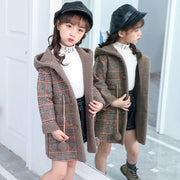 new foreign gas plus velvet jacket thick medium and large children Korean version of the coat woolen coat - Luxury Fashion London