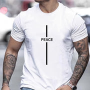 T Shirt With Peace Print Short - Luxury Fashion London