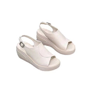 Summer New Real Soft Leather Wedge Sandals Women's Outer Wear Fashion Trending Platform - Luxury Fashion London