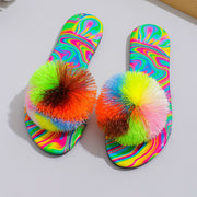 Spring Slippers Women's Rainbow Flat Sandals - Luxury Fashion London