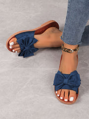 Women's Cute Platform Beach Bow Flat Slippers - Luxury Fashion London