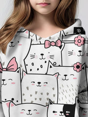 Foreign Trade Wholesale Personalized Cartoon Cat Hoodie Long-sleeved Sweater - Luxury Fashion London