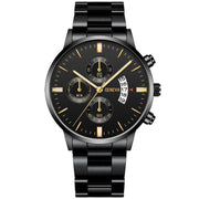 Calendar Steel Belt Large Dial Quartz Watch Men - Luxury Fashion London