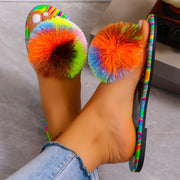 Spring Slippers Women's Rainbow Flat Sandals - Luxury Fashion London