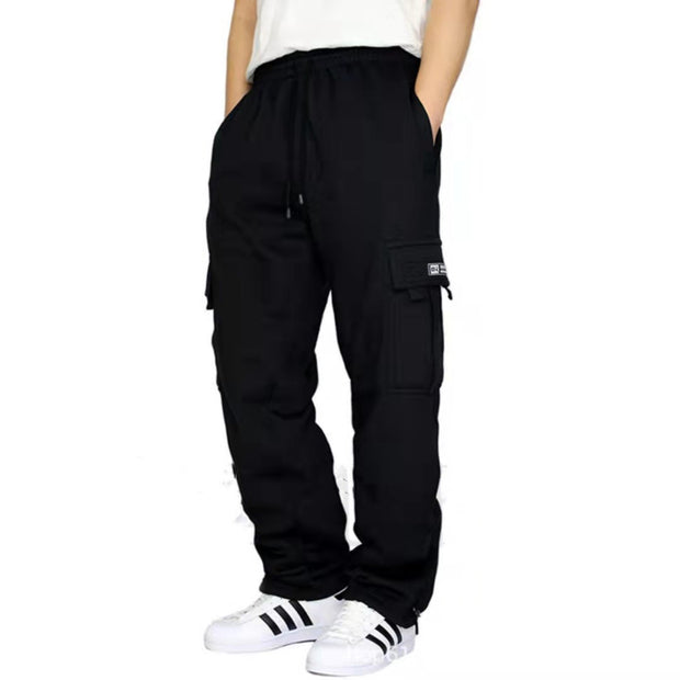 Men Pants Sweatpants Stretch Elastic Waist Jogger Sports Pants Drawstring Trousers Fashion Mens Clothing - Luxury Fashion London