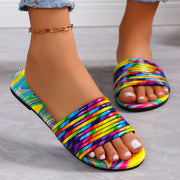 Spring Slippers Women's Rainbow Flat Sandals - Luxury Fashion London