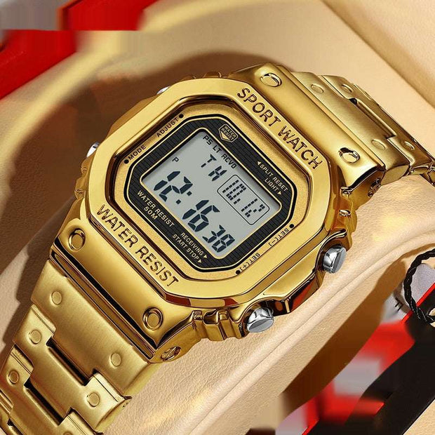 Alarm Clock Multifunctional Sport Watch Square Fashion Hand-lifting Light Waterproof Luxury Fashion London