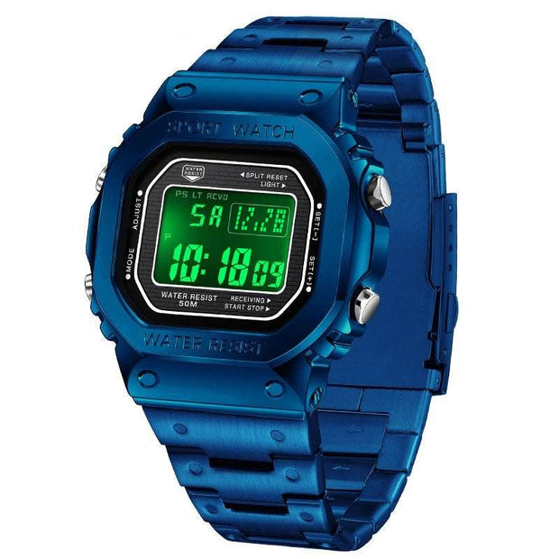 Alarm Clock Multifunctional Sport Watch Square Fashion Hand-lifting Light Waterproof Luxury Fashion London