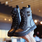 Autumn Winter Leather Children Shoes Boys Girls Boots Luxury Fashion London