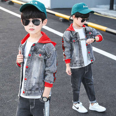 Boy's Denim Jacket Spring Autumn Hoodie Luxury Fashion London