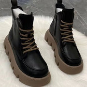 New Soft Leather Retro British Style Leisure Platform Thick-soled Women's Martin Boots - Luxury Fashion London