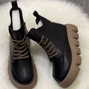 New Soft Leather Retro British Style Leisure Platform Thick-soled Women's Martin Boots - Luxury Fashion London