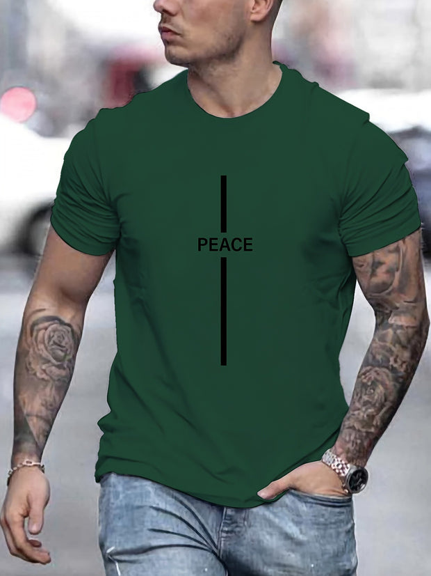 T Shirt With Peace Print Short - Luxury Fashion London