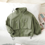 Children's Tooling Fleece-lined Stitching Jacket - Luxury Fashion London