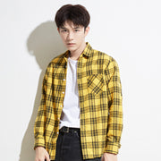 Men Casual Plaid Long Sleeved Shirt - Luxury Fashion London