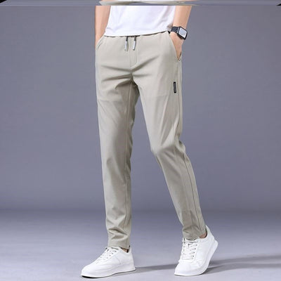 Drawstring Trousers Thin Casual Pants Korean Version Loose Straight Sweatpants Mens Clothing - Luxury Fashion London