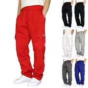 Men Pants Sweatpants Stretch Elastic Waist Jogger Sports Pants Drawstring Trousers Fashion Mens Clothing - Luxury Fashion London