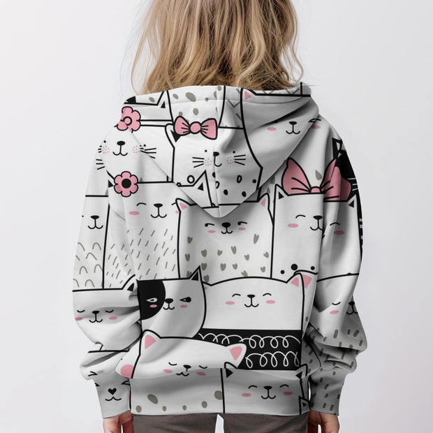 Foreign Trade Wholesale Personalized Cartoon Cat Hoodie Long-sleeved Sweater - Luxury Fashion London