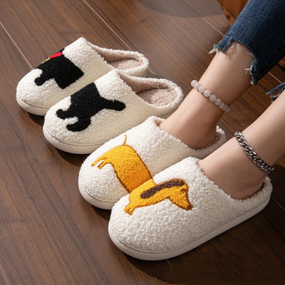 Double Fight Cartoon Cotton Slippers - Luxury Fashion London