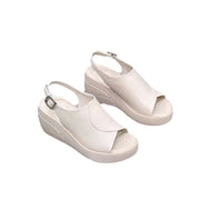 Summer New Real Soft Leather Wedge Sandals Women's Outer Wear Fashion Trending Platform - Luxury Fashion London