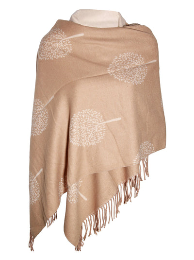 LUXURY BEIGE CREAM cashmere scarf mulbery tree print reversible super soft winter shawl unisex trending scarf Xmas gift for him and her - Luxury Fashion London