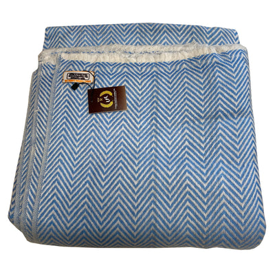 SKY BLUE Cashmere blanket 100% Premium  270cm*143cm HERRINGBONE pattern scarf biggest ever size luxurious quality  super soft gift for her - Luxury Fashion London