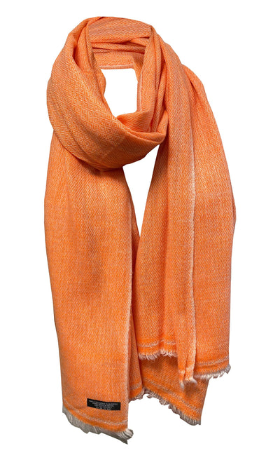 LUXURY HANDMADE CASHMERE orange scarf natural super soft winter shawl unisex trending scarf Xmas gift for him and her Fathers days gift - Luxury Fashion London