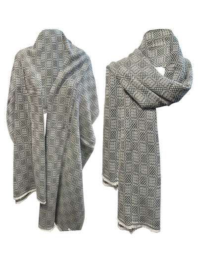 LUXURY HANDMADE CASHMERE scarf light super soft Beige Black colour shawl unisex movie blanket high quality natural cashmere wrap - Luxury Fashion London