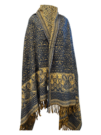 NEW LUXURY HANDMADE Dark Blue colour Scarf Yak Wool comfortable scarf Blanket stole unisex Travel Wrap Meditation Soft Shawl special Gift - Luxury Fashion London
